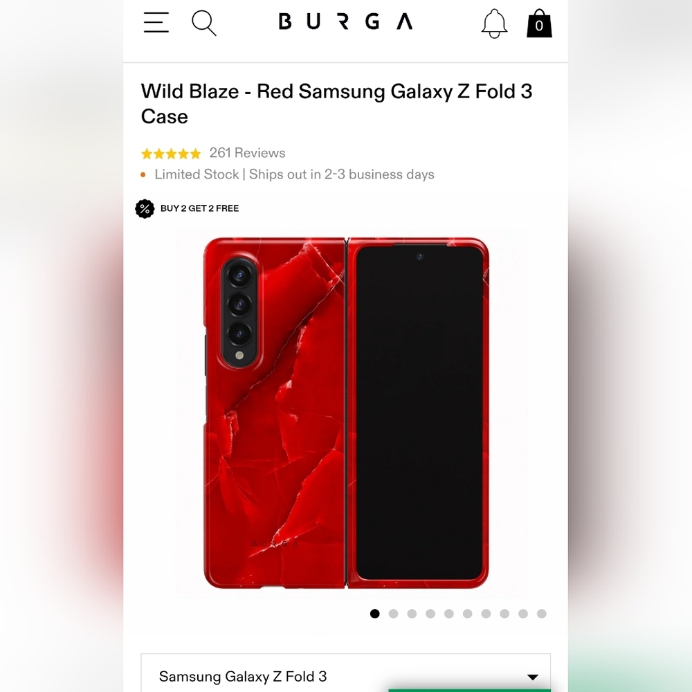Red Marble Cell Phone Case By BURGA